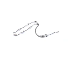Frederic Duclos Pearl and Sterling Silver Station Necklace