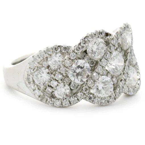 Gabriel & Co. 14 Karat White Gold Diamond Lace Cigar Band