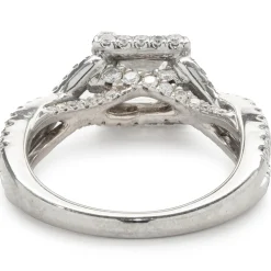 Gabriel & Co. 14 Karat White and Rose Gold Princess Cut Diamond Engagement Ring