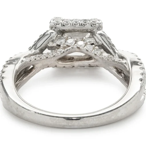 Gabriel & Co. 14 Karat White and Rose Gold Princess Cut Diamond Engagement Ring