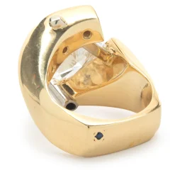 Gauthier 18 Karat Yellow Gold Trillion Cut Diamond Engagement Ring