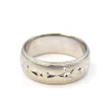 Gents Star-Heart Wedding Band 7.00mm 14k White Gold