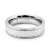 Gents Tungsten Grooved Wedding Band Size 9