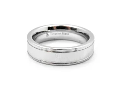 Gents Tungsten Grooved Wedding Band Size 9