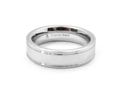 Gents Tungsten Grooved Wedding Band Size 9