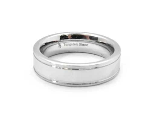 Gents Tungsten Grooved Wedding Band Size 9
