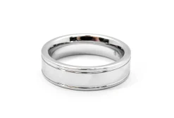 Gents Tungsten Grooved Wedding Band Size 9