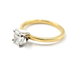 GIA Certified Radiant Cut 1.02 Carat Diamond 18k Yellow Gold Solitaire Engagement Ring