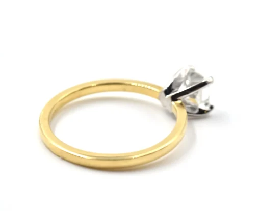 GIA Certified Radiant Cut 1.02 Carat Diamond 18k Yellow Gold Solitaire Engagement Ring