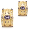 Gold Plated Sterling Silver Amethyst and White Topaz Earrings