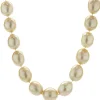 Golden Pearl Necklace with 14 Karat Yellow Gold Ball Clasp
