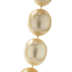 Golden Pearl Necklace with 14 Karat Yellow Gold Ball Clasp