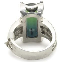 Green Tourmaline and Diamond Cocktail Ring