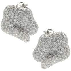 Hans Krieger 18 Karat White Gold Pave Diamond Wrap Earrings