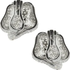 Hans Krieger 18 Karat White Gold Pave Diamond Wrap Earrings