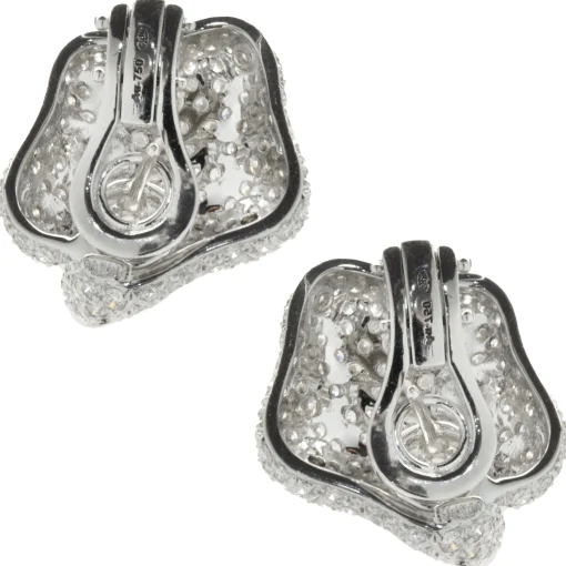 Hans Krieger 18 Karat White Gold Pave Diamond Wrap Earrings