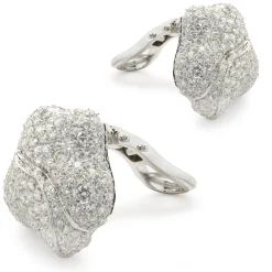 Hans Krieger 18 Karat White Gold Pave Diamond Wrap Earrings