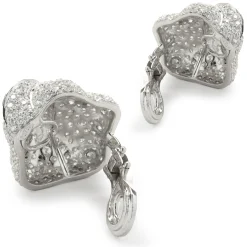 Hans Krieger 18 Karat White Gold Pave Diamond Wrap Earrings