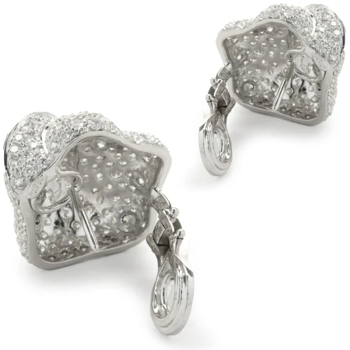 Hans Krieger 18 Karat White Gold Pave Diamond Wrap Earrings