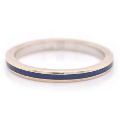 Hidalgo 18k White Gold Blue Enamel Band