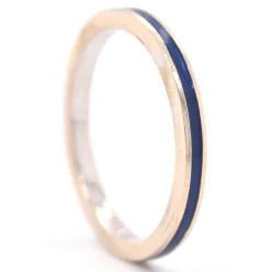 Hidalgo 18k White Gold Blue Enamel Band