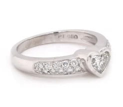 Honora Platinum 0.45 Heart Diamond Engagement Ring