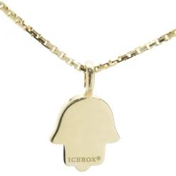 Ice Box 14 Karat Yellow Gold Pave Diamond Hamsa Necklace