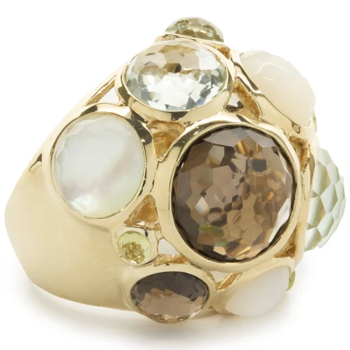 Ippolita 18 Karat Yellow Gold Bezel Set Multi Gemstone Dome Ring