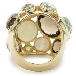 Ippolita 18 Karat Yellow Gold Bezel Set Multi Gemstone Dome Ring