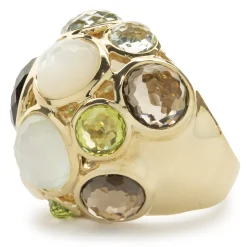 Ippolita 18 Karat Yellow Gold Bezel Set Multi Gemstone Dome Ring