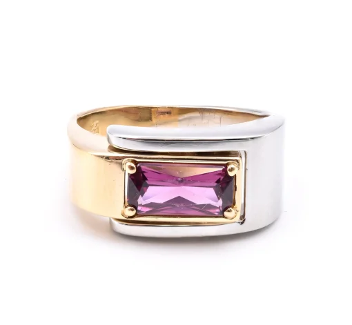 Jean Francois Albert 18 Karat Two Tone Rhodolite Garnet Ring