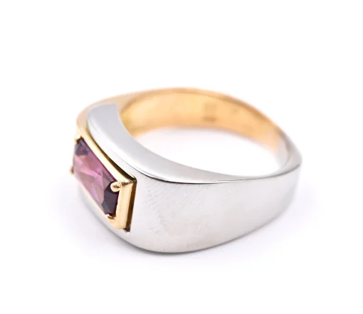 Jean Francois Albert 18 Karat Two Tone Rhodolite Garnet Ring