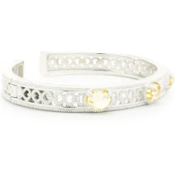 Judith Ripka Sterling Silver Lemon Quartz Cuff Bracelet