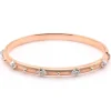 18k Rose and White Gold Diamond Bangle Bracelet