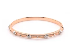 18k Rose and White Gold Diamond Bangle Bracelet