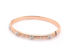 18k Rose and White Gold Diamond Bangle Bracelet