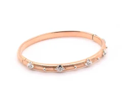 18k Rose and White Gold Diamond Bangle Bracelet