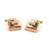 14k Rose Gold 0.18cttw Diamond Cufflinks, 19.40 Grams
