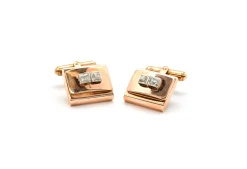 14k Rose Gold 0.18cttw Diamond Cufflinks, 19.40 Grams