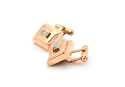 14k Rose Gold 0.18cttw Diamond Cufflinks, 19.40 Grams