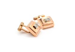 14k Rose Gold 0.18cttw Diamond Cufflinks, 19.40 Grams