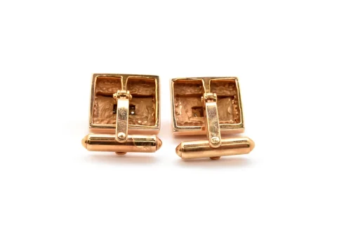 14k Rose Gold 0.18cttw Diamond Cufflinks, 19.40 Grams