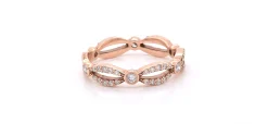 14k Rose Gold Diamond Stackable Anniversary Ring