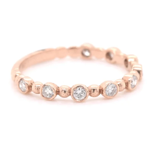 14k Rose Gold Diamond Stackable Anniversary Ring