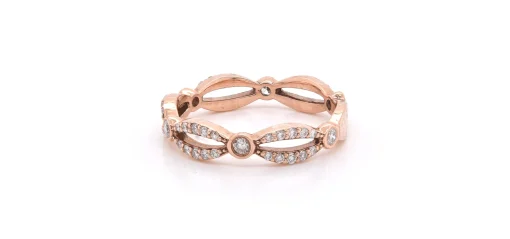14k Rose Gold Diamond Stackable Anniversary Ring