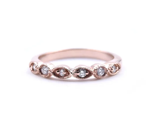 14k Rose Gold Diamond Wedding Band