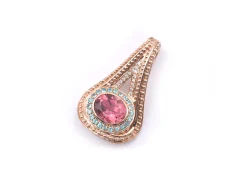 18k Rose Gold Tourmaline and Diamond Pendant