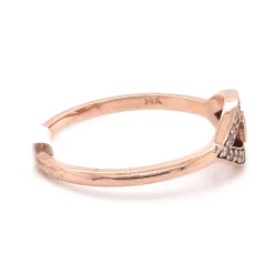 14k Rose Gold Yellow Diamond and Ruby Eye Ring