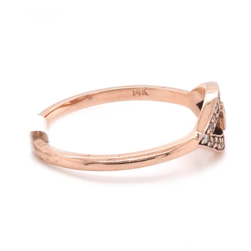 14k Rose Gold Yellow Diamond and Ruby Eye Ring
