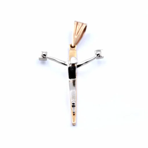 14k Two Tone Cross/Crucifix Pendant